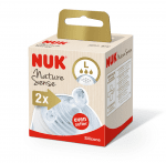 Силиконови биберони NUK - Nature Sense, Softer, размер L, 2 броя