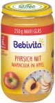 Био плодово пюре Bebevita - Праскова, маракуя и ябълка, 250 g