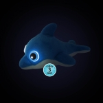 Плюшена играчка Buki France - Делфин, с таймер и светещи очи