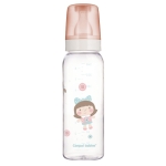 Стъклено шише с антиколик биберон Canpol - Розово, 240 ml