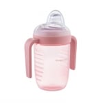 Неразливаща се чаша с дръшки и силиконов накрайник Canpol -  220 ml, Розова