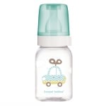 Стъклено шише с антиколик биберон Canpol - Зелено, 120 ml