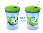 Чаша със сламка Nuk Evolution - Action Cup, 230 ml, 12+ месеца, Chameleon, за момче