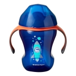 Неразливаща се чаша с мек накрайник Tommee Tippee, Синя, 230 ml, 6 m+
