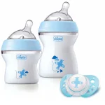 Подаръчен комплект шишета Chicco - Natural Feeling, за момче, 0+м
