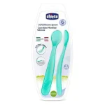Меки силиконови лъжички Chicco - Сини, 2 броя
