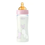 Стъклено шише Chicco - Original Touch, за момиче, 240 ml, 0м+