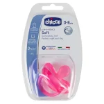 Силиконова залъгалка Chicco - Physio Soft, 0-6 m, момиче