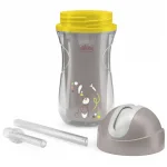 Спортна чаша със сламка Chicco - 266 ml, 14 m+, Сива