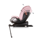 Столче за кола Chipolino - Торино, 360°, IsoFix, i-Size, 40-150 cm, Фламинго