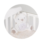Плюшена играчка с проектор и музика Chipolino - Бяло Мече