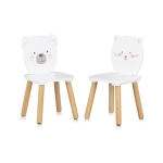 Детски комплект Chipolino - Маса с два стола, Мече и коте