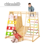 Дървена стълба за катерене Chipolino - С люлка и черна дъска