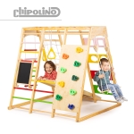 Дървена стълба за катерене Chipolino - С люлка и черна дъска