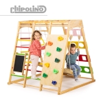 Дървена стълба за катерене Chipolino - С люлка и черна дъска