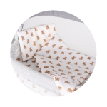 Спален комплект за мини кошара Chipolino - Мече, Бежов