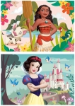 Дървен пъзел Educa - Disney Princess, Ваяна и Снежанка, 2 х 50 части