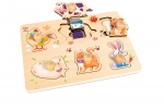 Дървен пъзел Hape - Фермата, 13 части