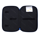 Ученически несесер Head - Неонов футбол, 2 ципа, Син