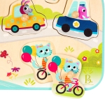 Дървен пъзел Battat - Превозни средства, 8 части