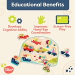 Дървен пъзел Battat - Превозни средства, 8 части