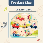 Дървен пъзел Battat - Превозни средства, 8 части