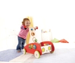 Дървена количка за прохождане Hape - Със зъбни колела и сметало