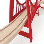 Дървен комплект Hape - Железопътни мостове, 17 части