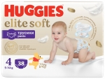 Бебешки пелени гащи Huggies - Elit Soft 4, 38 броя