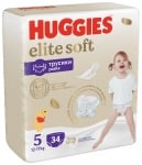 Бебешки пелени гащи Huggies - Elit Soft 5, 34 броя