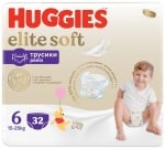 Бебешки пелени гащи Huggies - Elit Soft 6, 32 броя