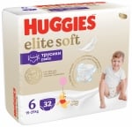 Бебешки пелени гащи Huggies - Elit Soft 6, 32 броя