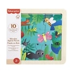 Дървен мини пъзел Fisher Price - Насекоми и буболечки, 9 части