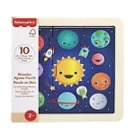 Дървен мини пъзел Fisher Price - Слънчевата система, 9 части