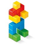 Магнитен конструктор Geomag - Magicube, Full Color, 16 части