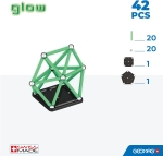 Магнитен конструктор Geomag - Glow, 42 части