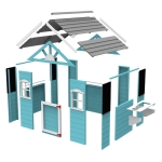 Детска дървена къщичка за игра Ginger Home - С кухня