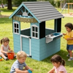 Детска дървена къщичка за игра Ginger Home - С кухня