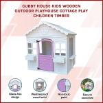 Детска дървена къщичка за игра Ginger Home - С прозорци и саксии, Бяла
