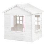 Детска дървена къщичка за игра Ginger Home - С прозорци и саксии, Бяла
