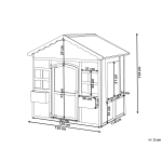 Детска дървена къщичка за игра Ginger Home - С прозорци и саксии, Бяла