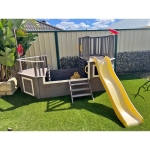 Детска дървена катерушка Ginger Home - Пиратски кораб, С пързалка и пясъчник, 310 х 320 х 180 сm
