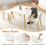 Дървена детска маса с 2 столчета Ginger Home - Bunny, Комплект за Учене, Рисуване, Игра