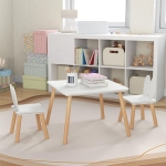 Дървена детска маса с 2 столчета Ginger Home - Bunny, Комплект за Учене, Рисуване, Игра