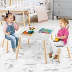 Дървена детска маса с 2 столчета Ginger Home - Bunny, Комплект за Учене, Рисуване, Игра