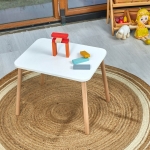 Дървена детска маса с 2 столчета Ginger Home - Bunny, Комплект за Учене, Рисуване, Игра