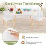 Дървена детска маса с 2 столчета Ginger Home - Bunny, Комплект за Учене, Рисуване, Игра