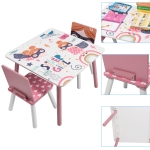 Дървен детски комплект маса с 2 столчета Ginger Home - Super girl