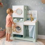 Дървен игрален комплект 3 в 1 Ginger Home - Пералня, С мивка и сушилня
