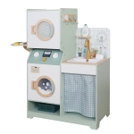 Дървен игрален комплект 3 в 1 Ginger Home - Пералня, С мивка и сушилня